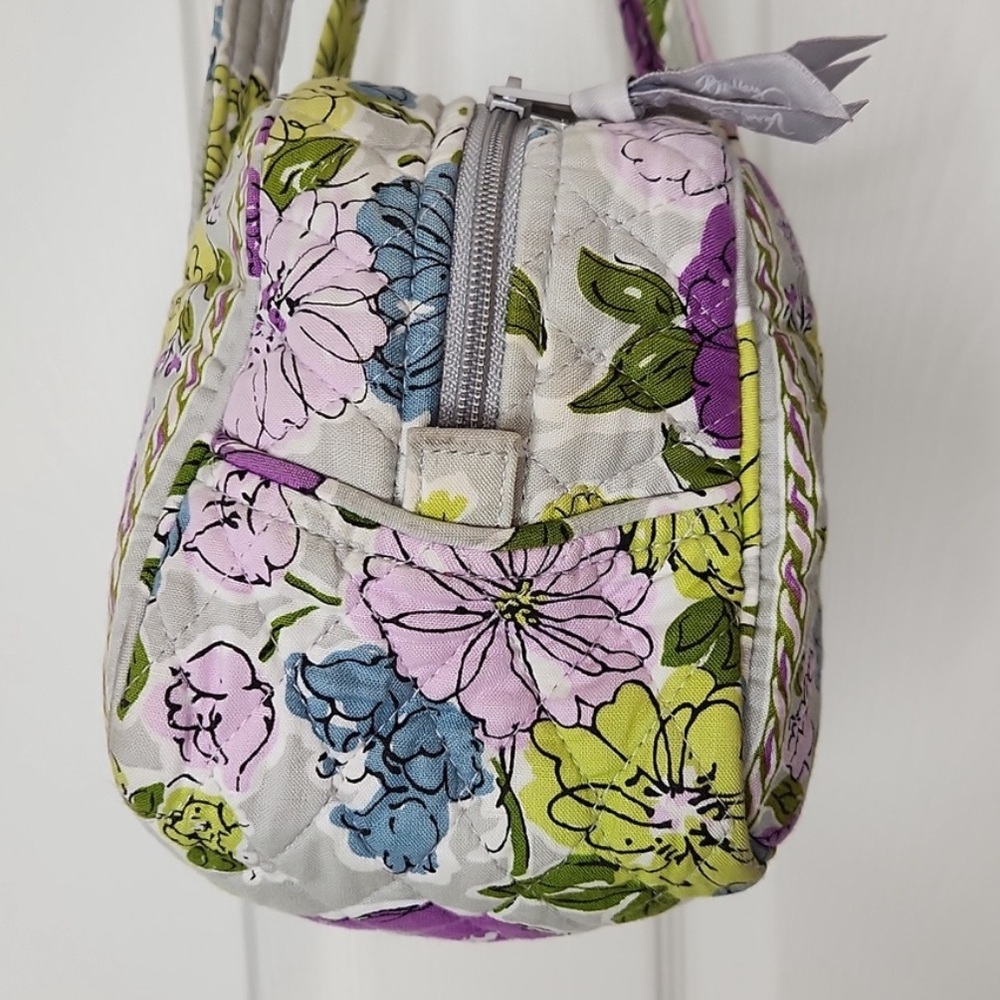 Vera Bradley Satchel Tote Shoulder Bag - Watercolor Gray Purple Floral Pattern - Picture 4 of 8